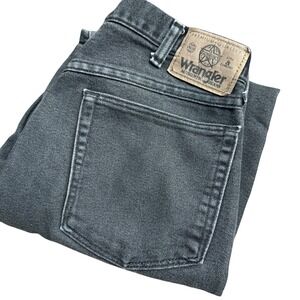 Wrangler Authentic Jeans Men Charcoal Gray Denim Straight Leg Size 34x29